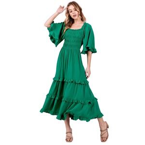 She + Sky | Dresses | Olive Green Dress With White Trim | Poshmark
